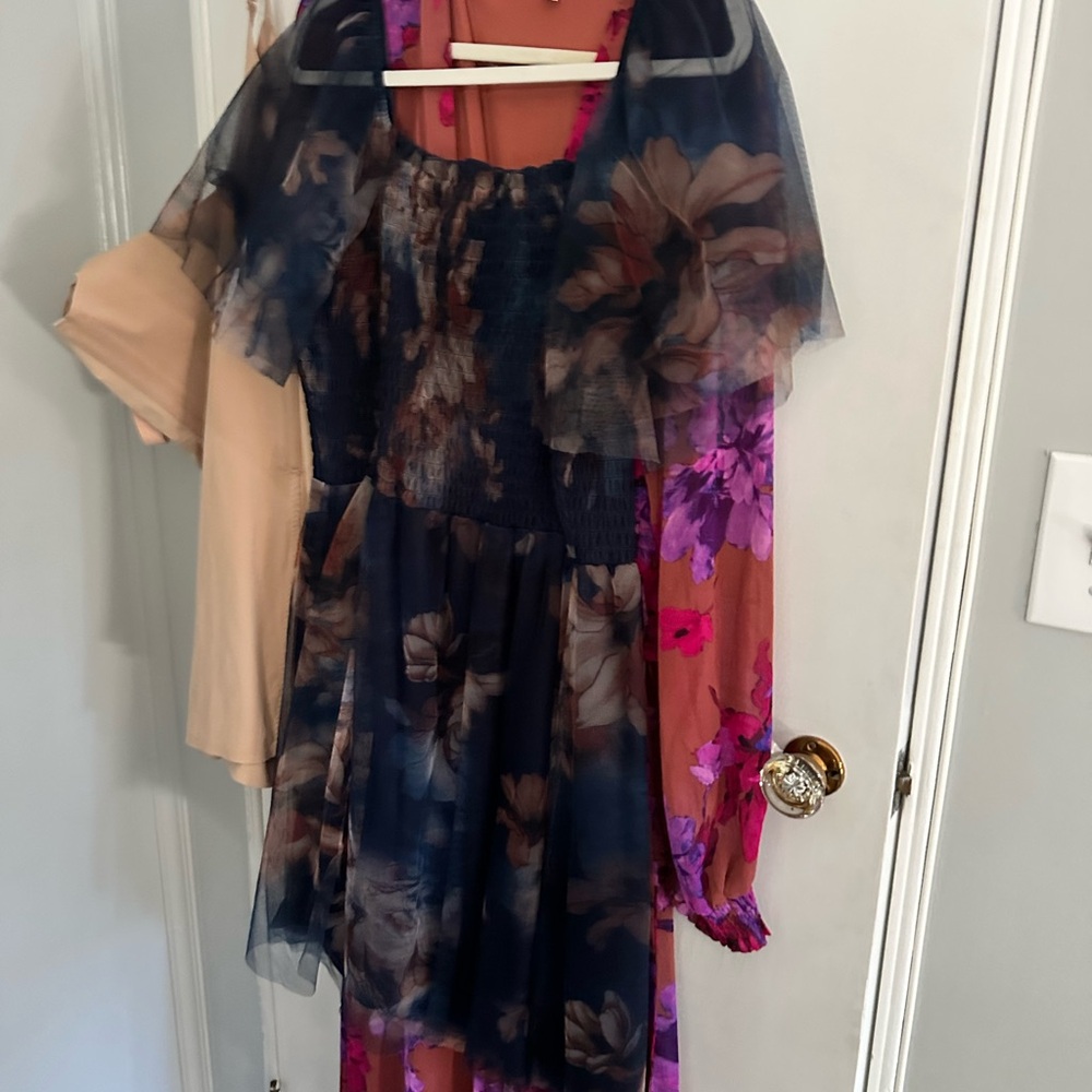 Baltic Born Floral Mini Dress - Navy and Purple